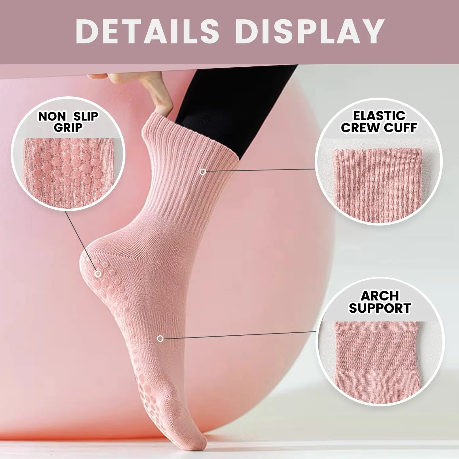 4 pairs of women's yoga socks, - огляд і ціна Pilates & Yoga Unleashed Studio Tuckahoe