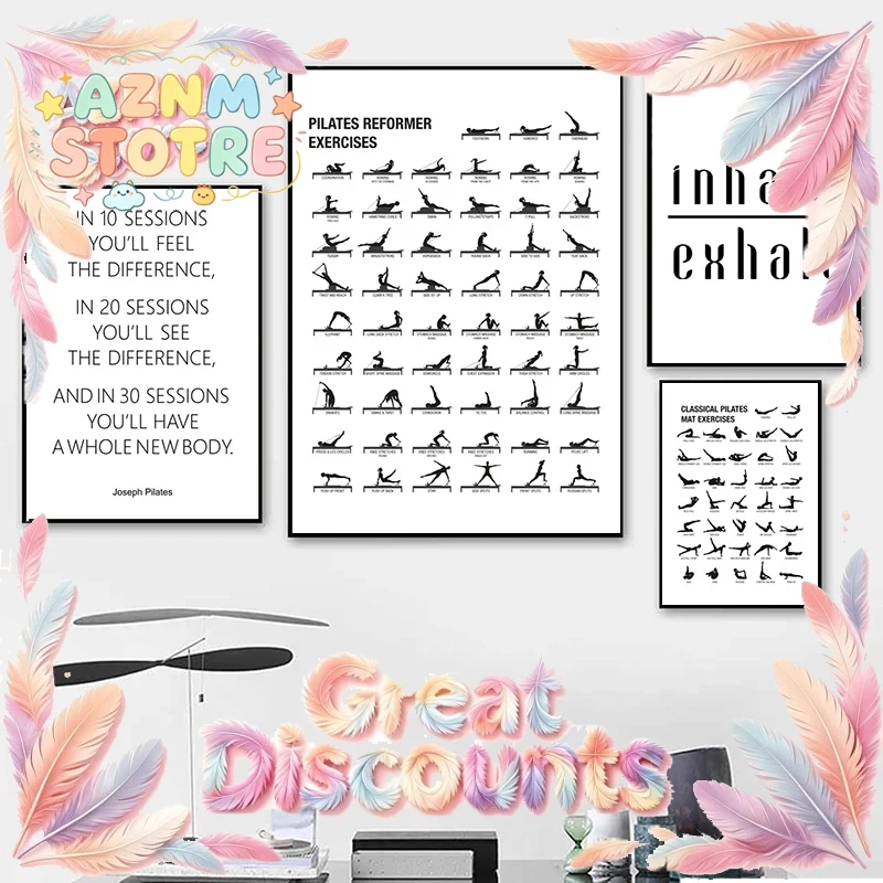 Pilates Workout Chart Poster C - огляд і ціна Pilates Yoga Room